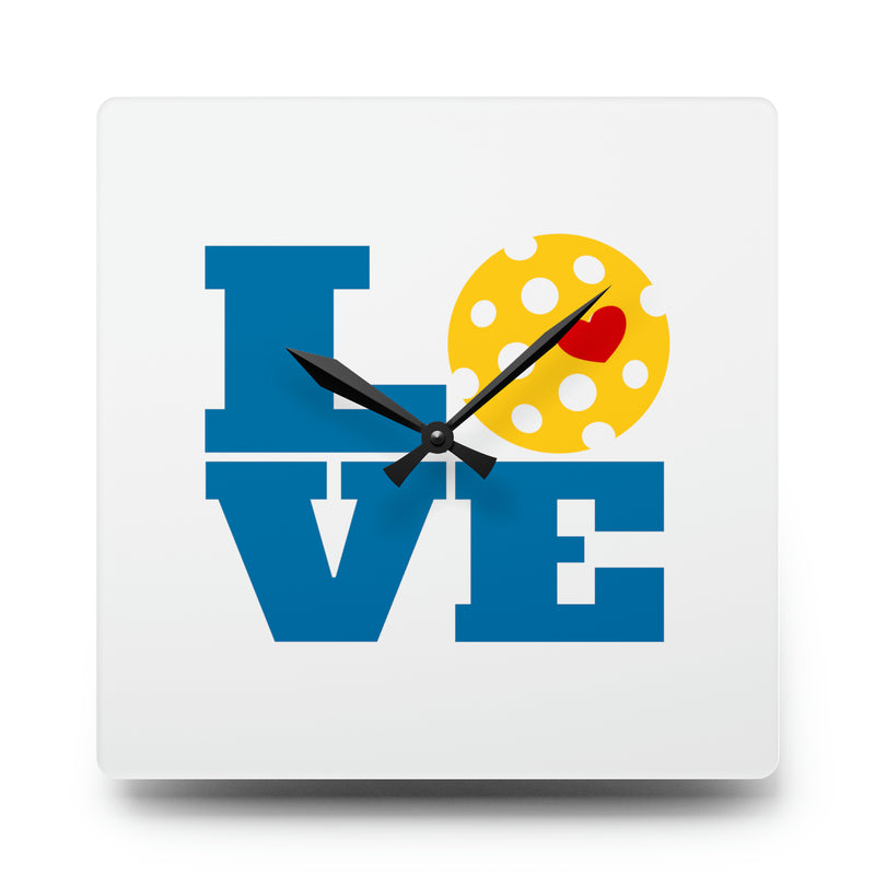 Pickleball Love Clock Acrylic Wall Clock