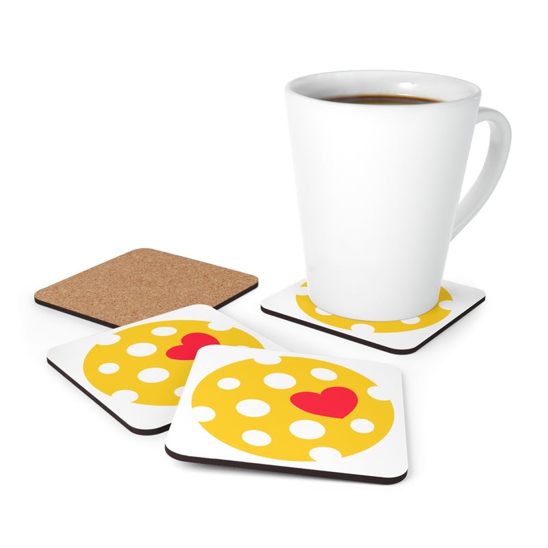 Pickleball Love Corkwood Coaster Set