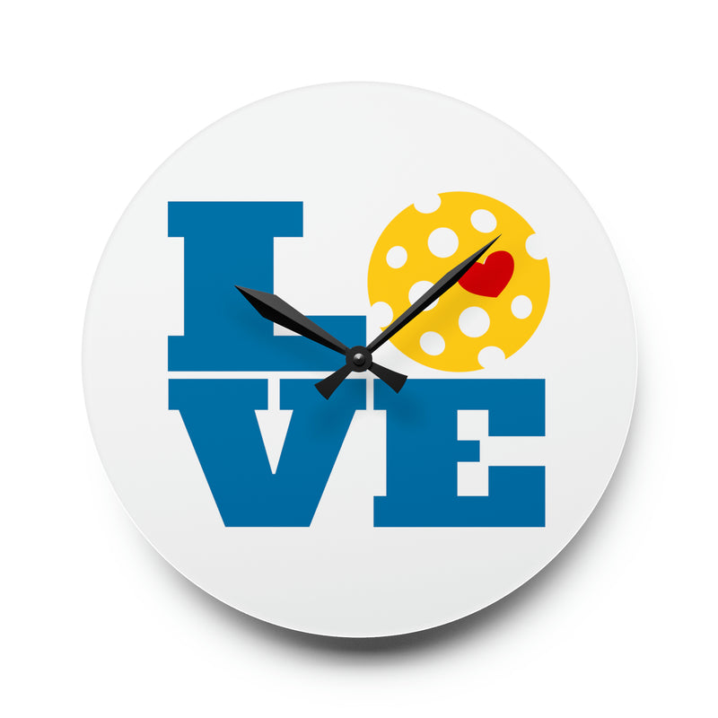 Pickleball Love Clock Acrylic Wall Clock