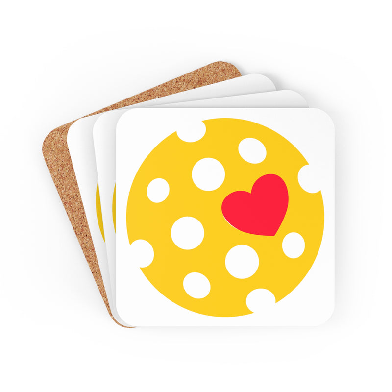 Pickleball Love Corkwood Coaster Set