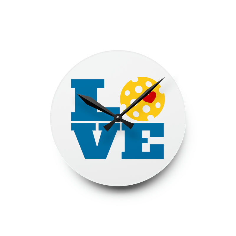 Pickleball Love Clock Acrylic Wall Clock