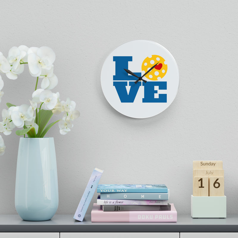 Pickleball Love Clock Acrylic Wall Clock