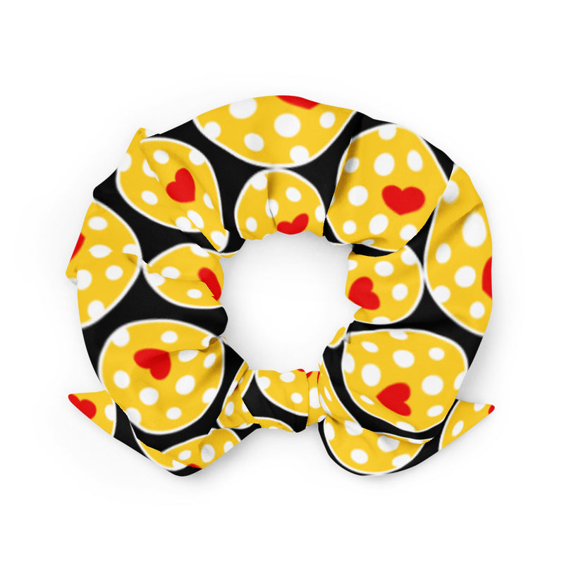 Pickleball with Heart Scrunchie