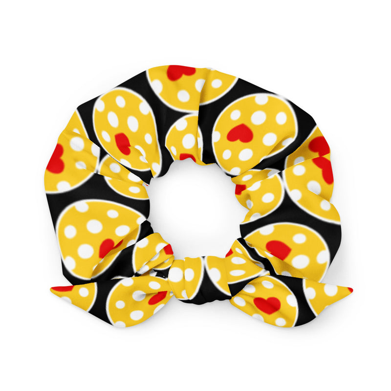 Pickleball with Heart Scrunchie