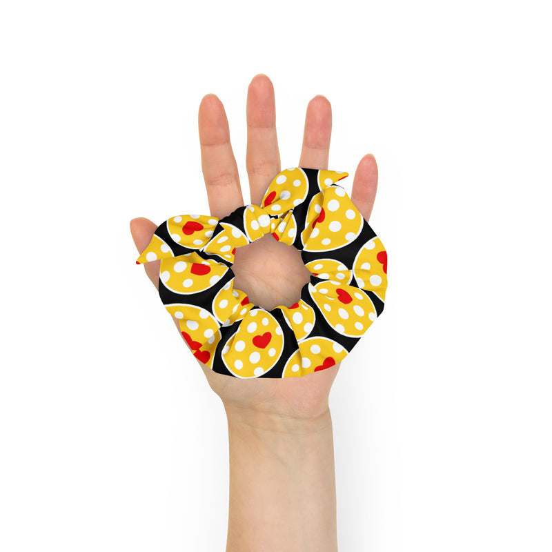 Pickleball with Heart Scrunchie