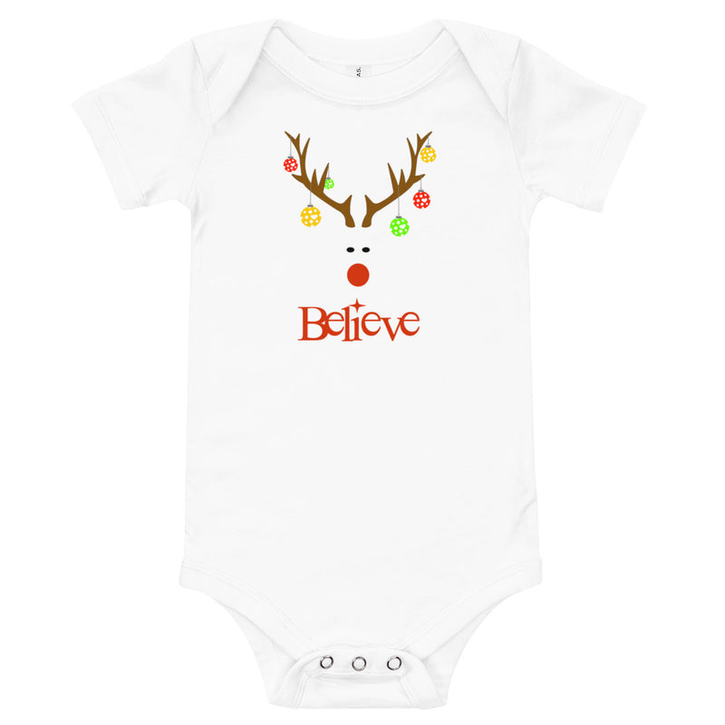 Believe Pickleball Holiday One Piece | Baby short sleeve one piece