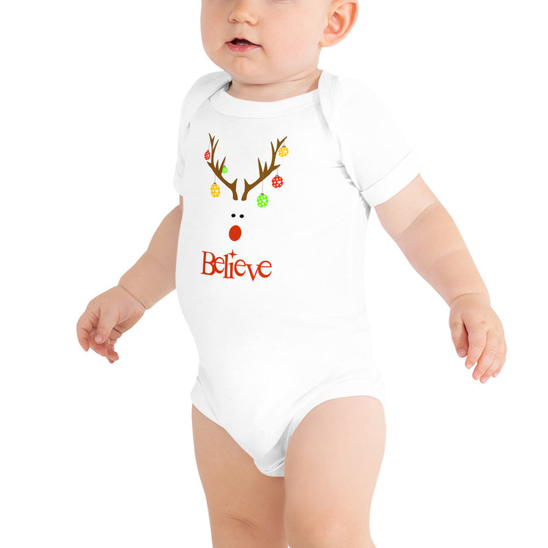 Believe Pickleball Holiday One Piece | Baby short sleeve one piece