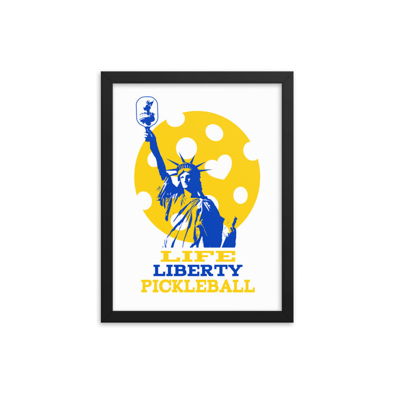 Pickleball Poster | Life-Liberty-Pickleball | Wall Art | Framed Poster