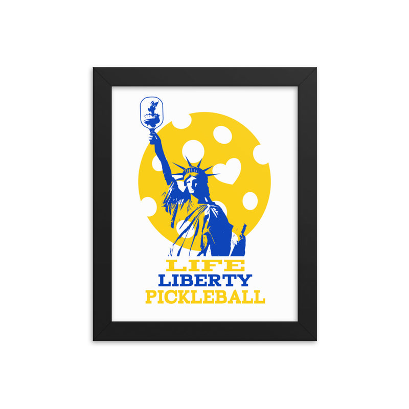 Pickleball Poster | Life-Liberty-Pickleball | Wall Art | Framed Poster