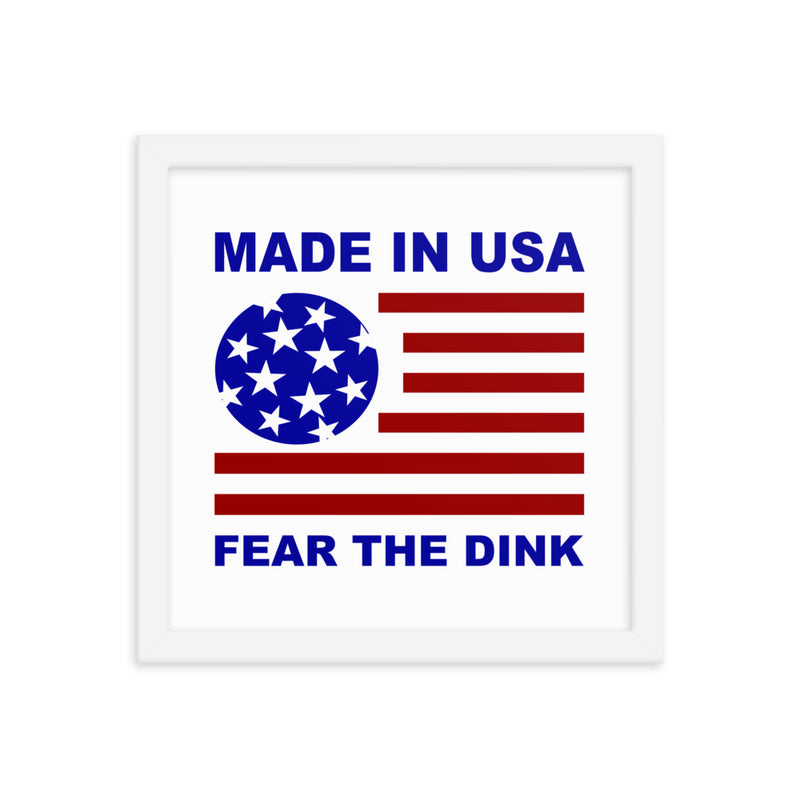 Made in USA Framed Poster | Fear the Dink | Pickleball Poster || Framed Poster | 12"x12" & 18"x18"