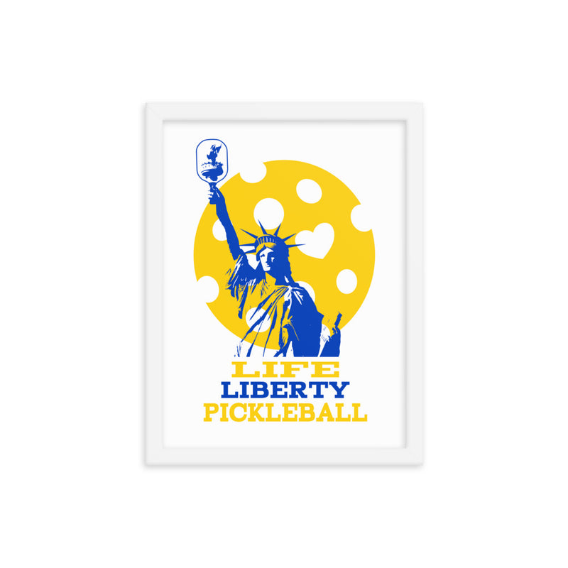 Pickleball Poster | Life-Liberty-Pickleball | Wall Art | Framed Poster