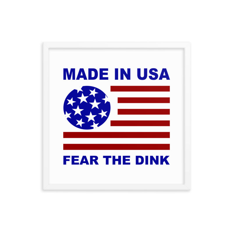 Made in USA Framed Poster | Fear the Dink | Pickleball Poster || Framed Poster | 12"x12" & 18"x18"