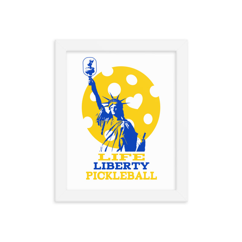 Pickleball Poster | Life-Liberty-Pickleball | Wall Art | Framed Poster