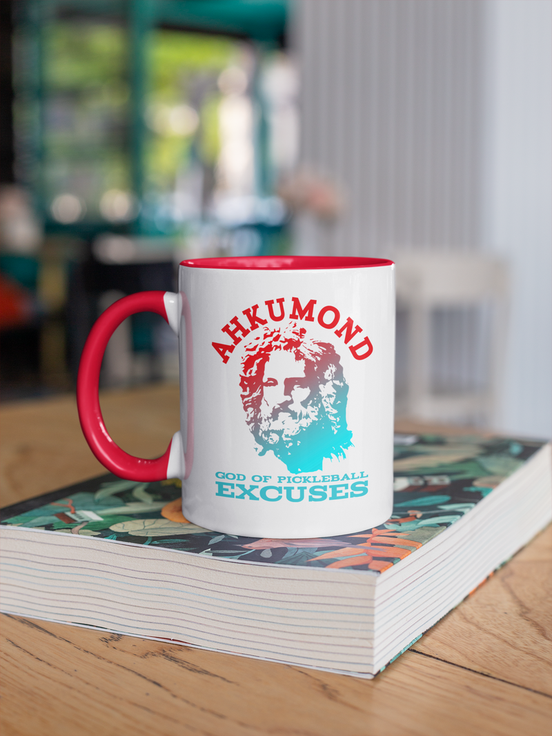 Ahkumond Pickleball Mug \ God of Pickleball Excuses Mug | Mug with Color Inside