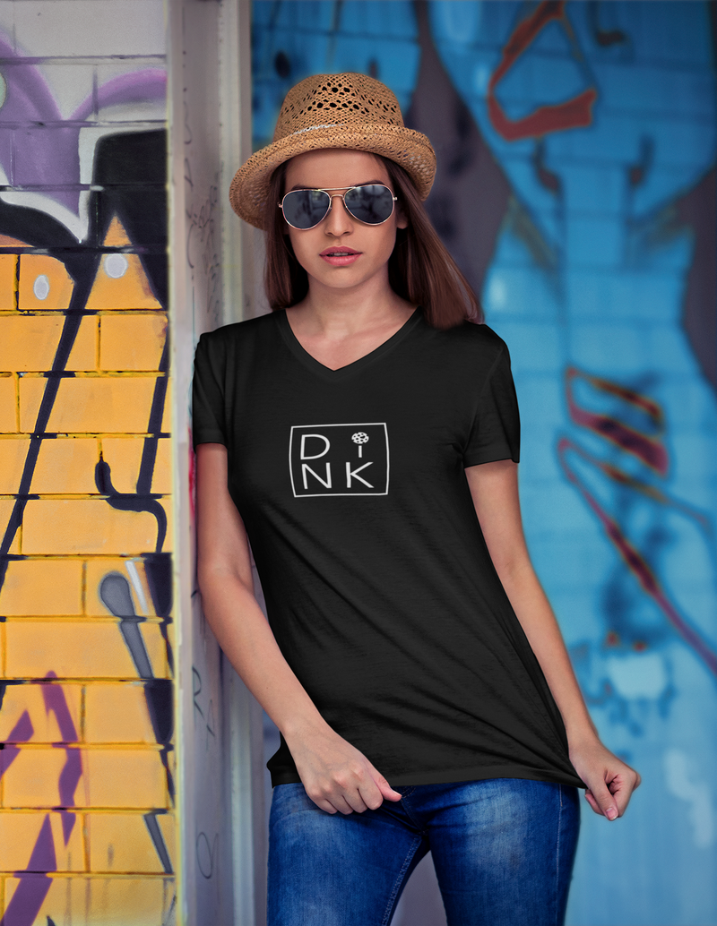 Pickleball Dink Recycled V-Neck T-shirt | Women’s Recycled V-Neck T-Shirt