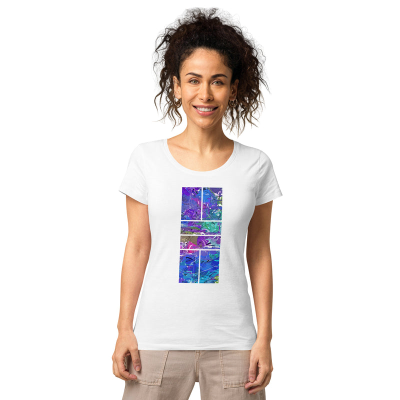 Abstract Pickleball Court T-Shirt | Women’s basic organic t-shirt