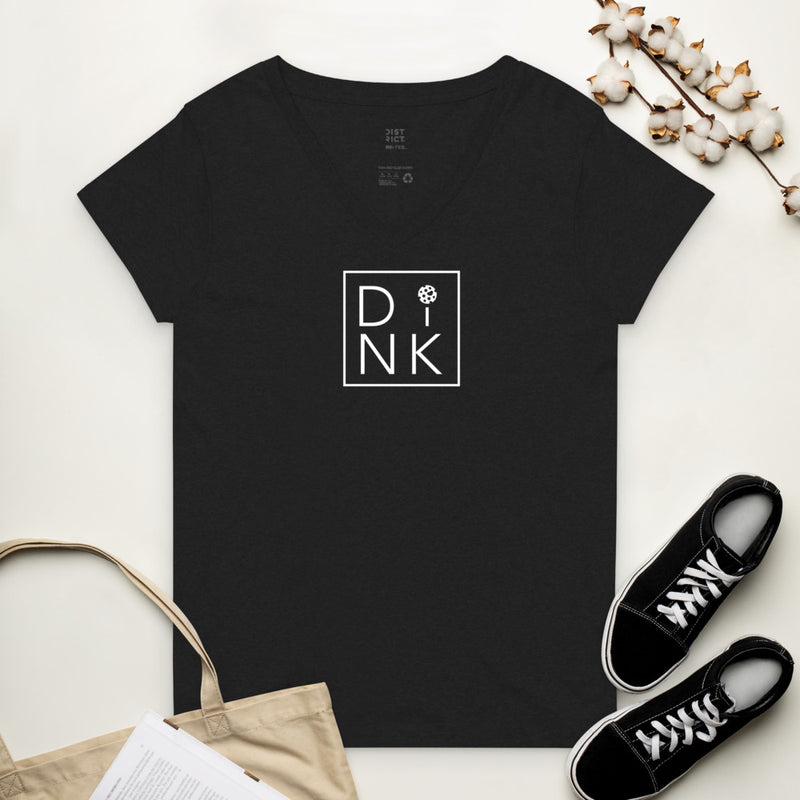 Pickleball Dink Recycled V-Neck T-shirt | Women’s Recycled V-Neck T-Shirt